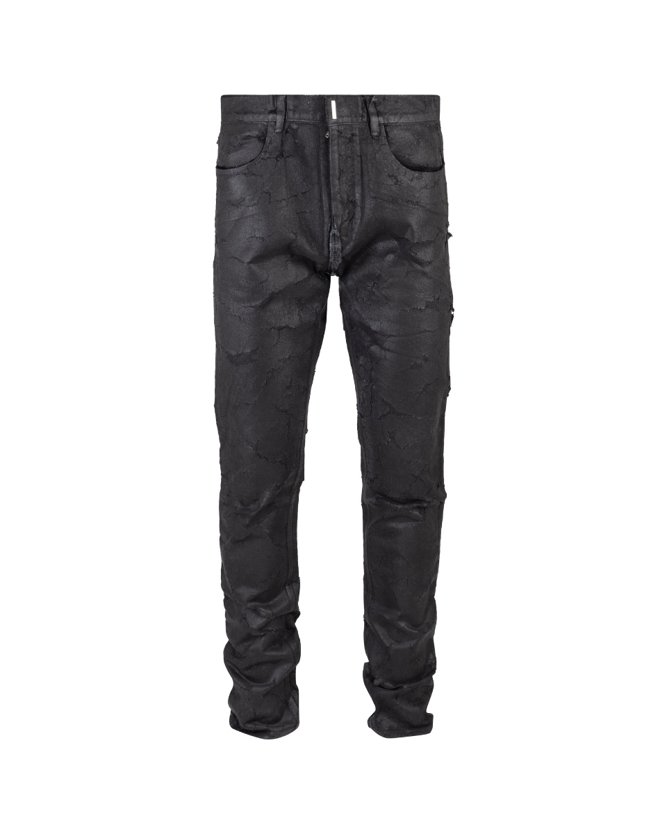 Givenchy black paint crackled jeans  thumbnail