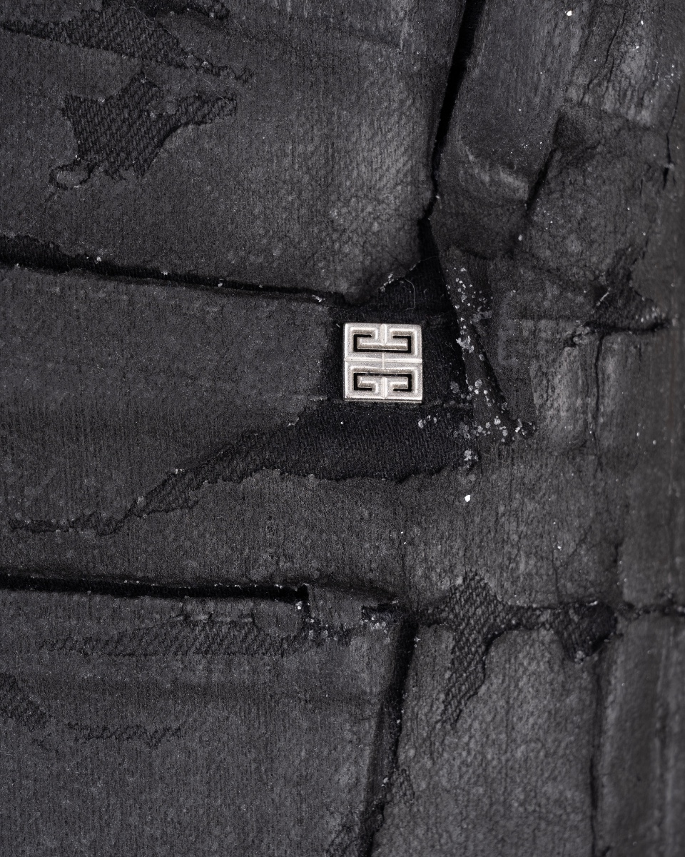 Givenchy black paint crackled jeans  thumbnail