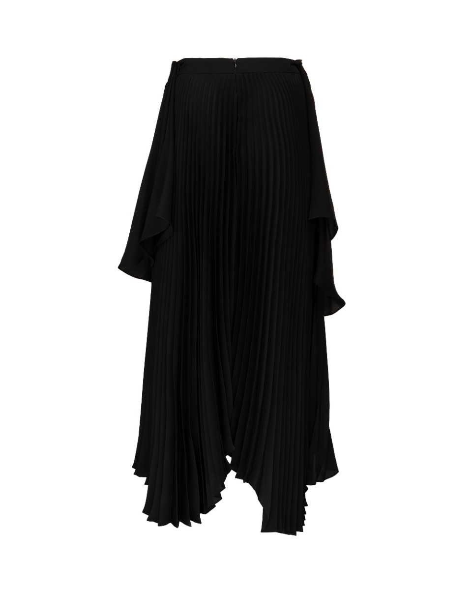 A.W.A.K.E MODE pleated draped twill midi skirt thumbnail