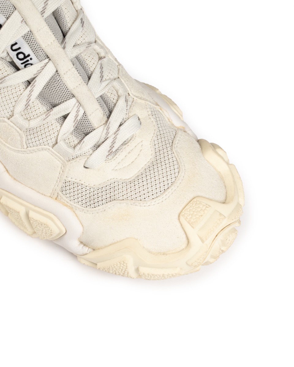 Acne Studios Boltzer faux suede white sneakers thumbnail