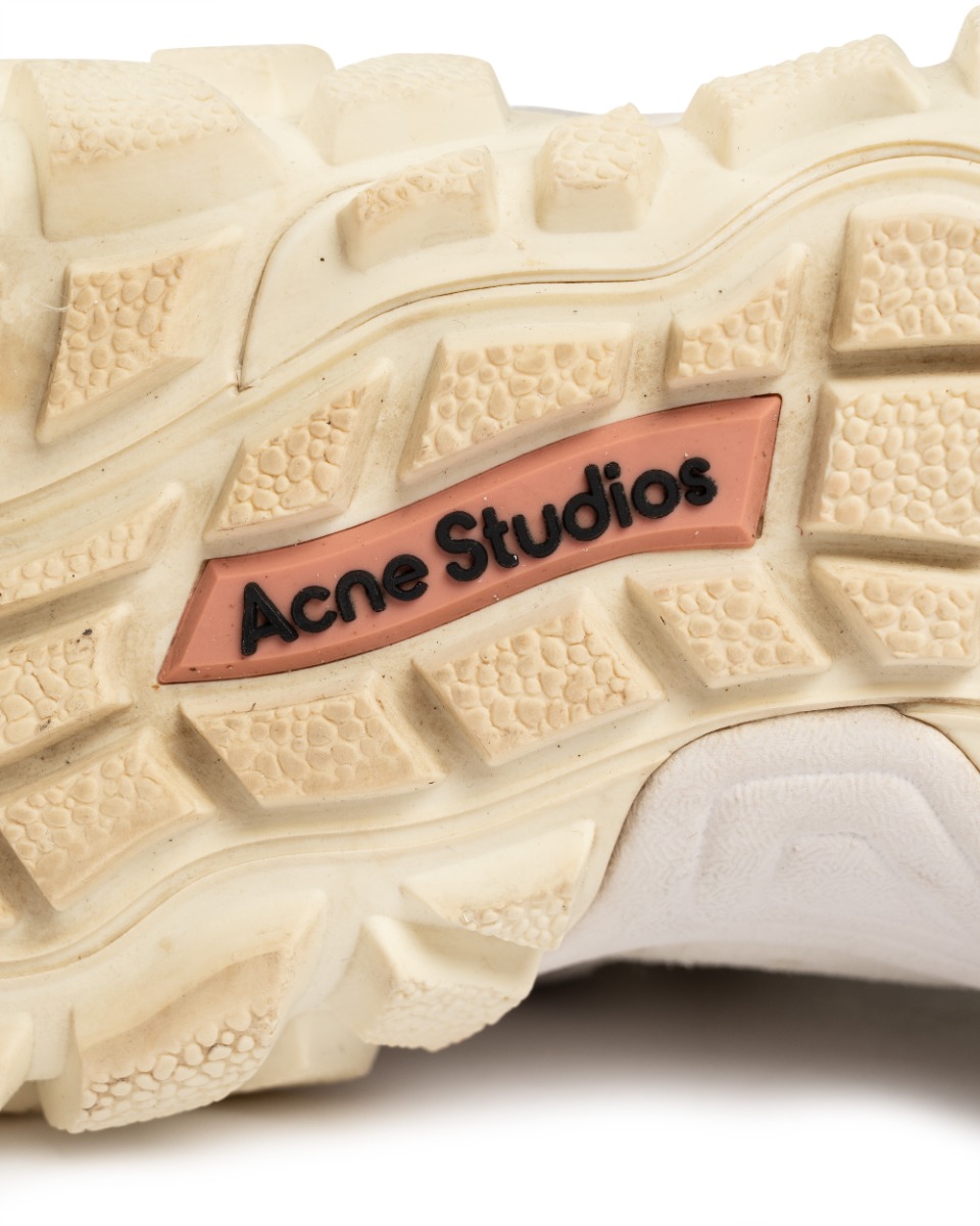 Acne Studios Boltzer faux suede white sneakers thumbnail