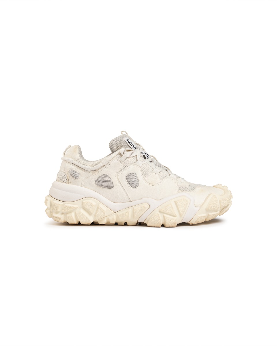 Acne Studios Boltzer faux suede white sneakers thumbnail