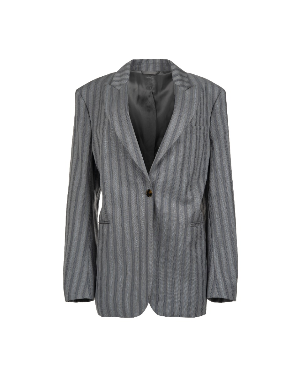 Acne Studios relaxed single-breasted grey blazer jacket thumbnail
