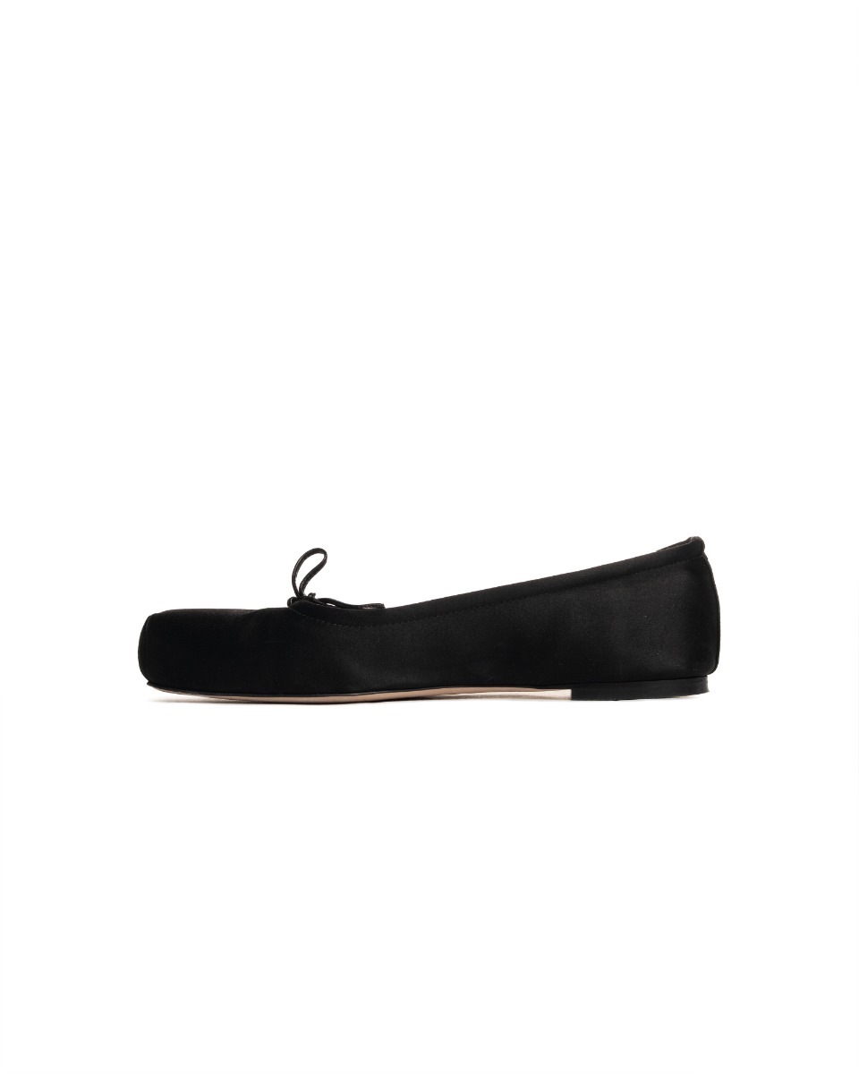 Aeyde Gabriella satin black flats thumbnail