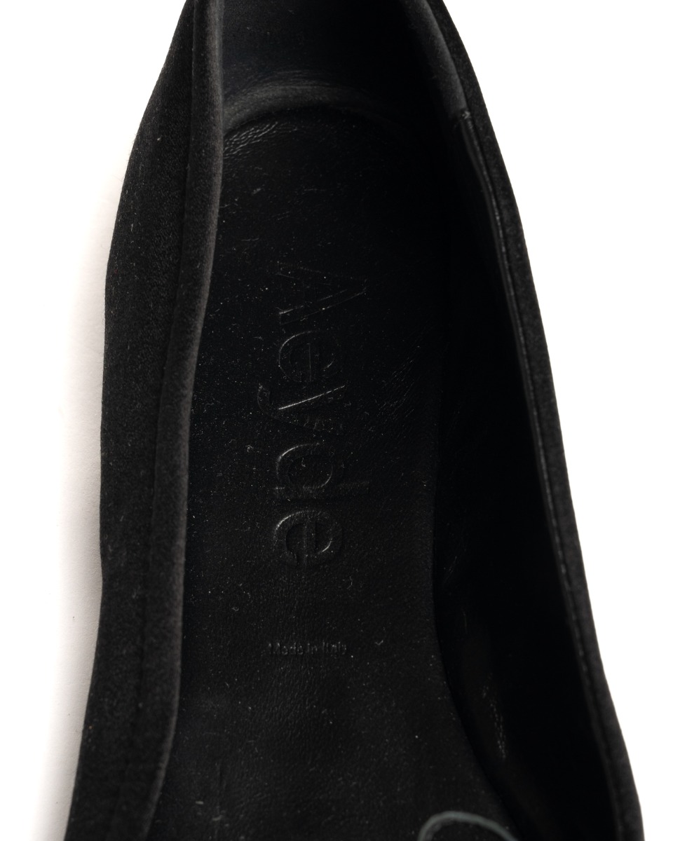 Aeyde Gabriella satin black flats thumbnail