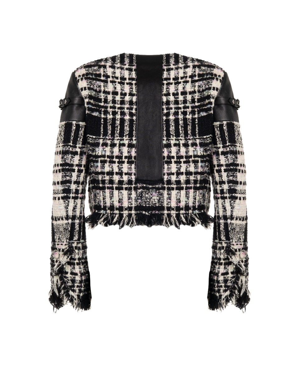 Alexander Wang Boucle tweeded cropped jacket thumbnail