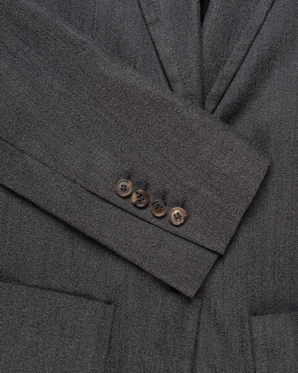 Ann Demeulemeester laced grey elongated blazer jacket thumbnail