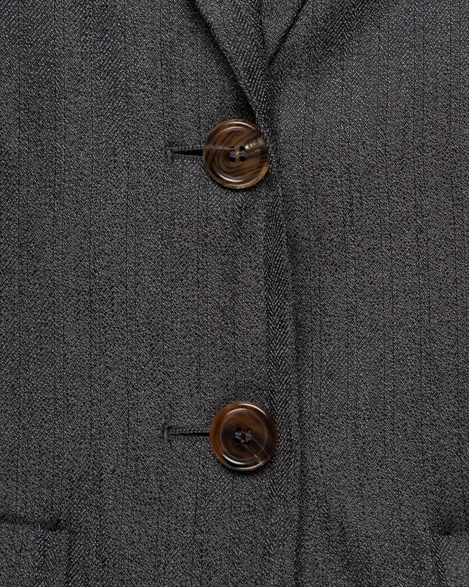 Ann Demeulemeester laced grey elongated blazer jacket thumbnail