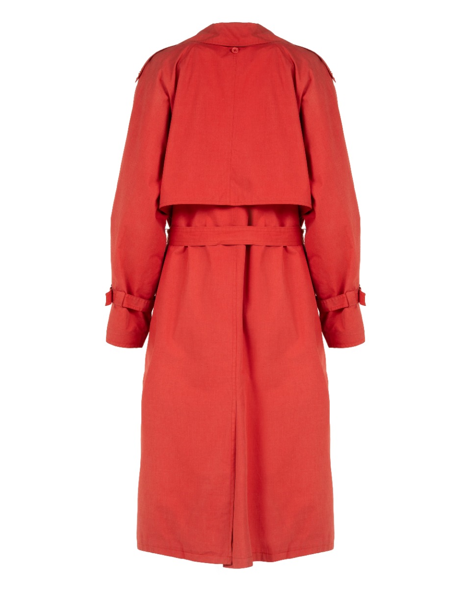 Balenciaga 1980s double-breasted red trench coat thumbnail