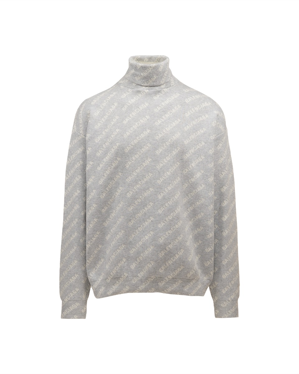 Balenciaga all-over logo turtleneck sweater thumbnail