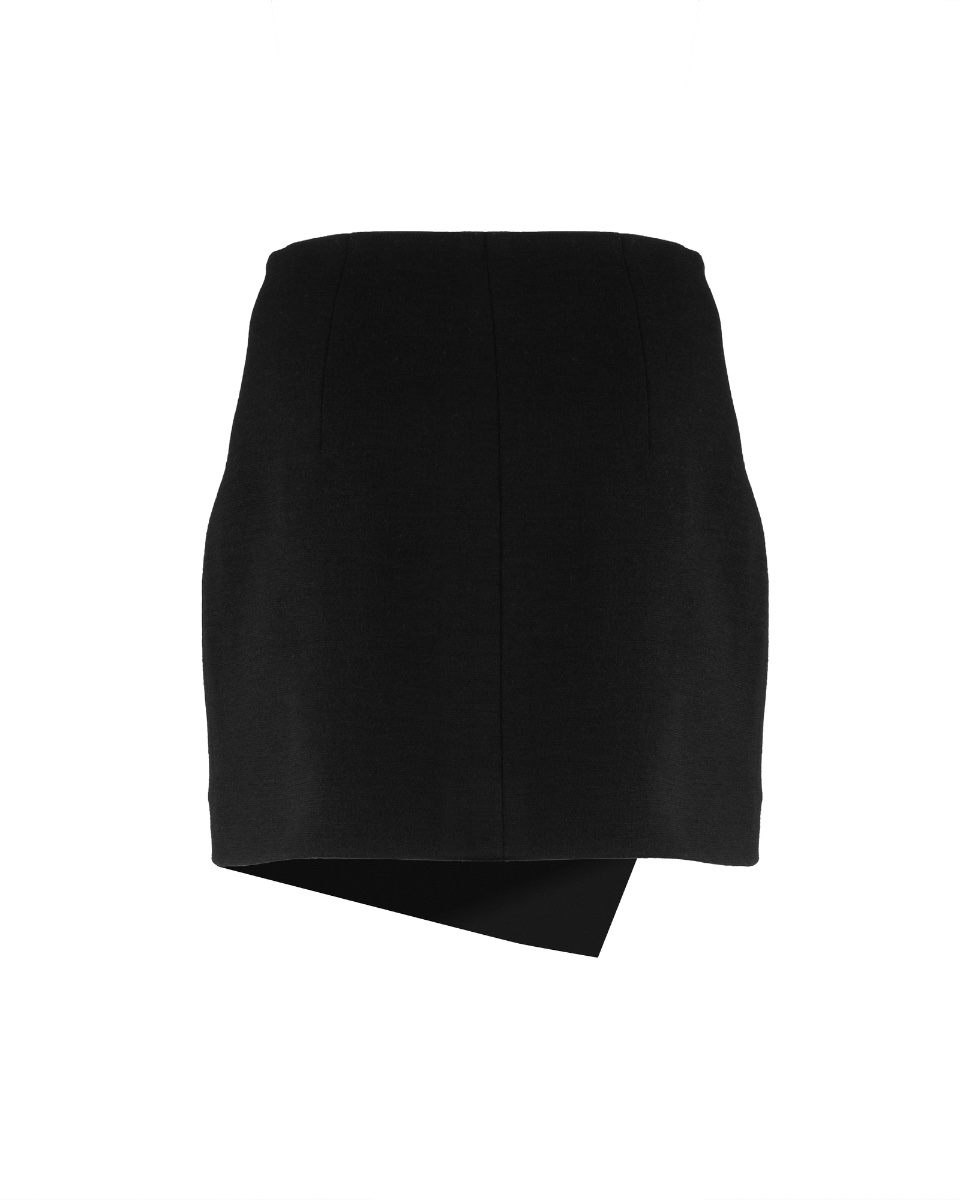 Balenciaga copper button black asymmetrical mini skirt thumbnail