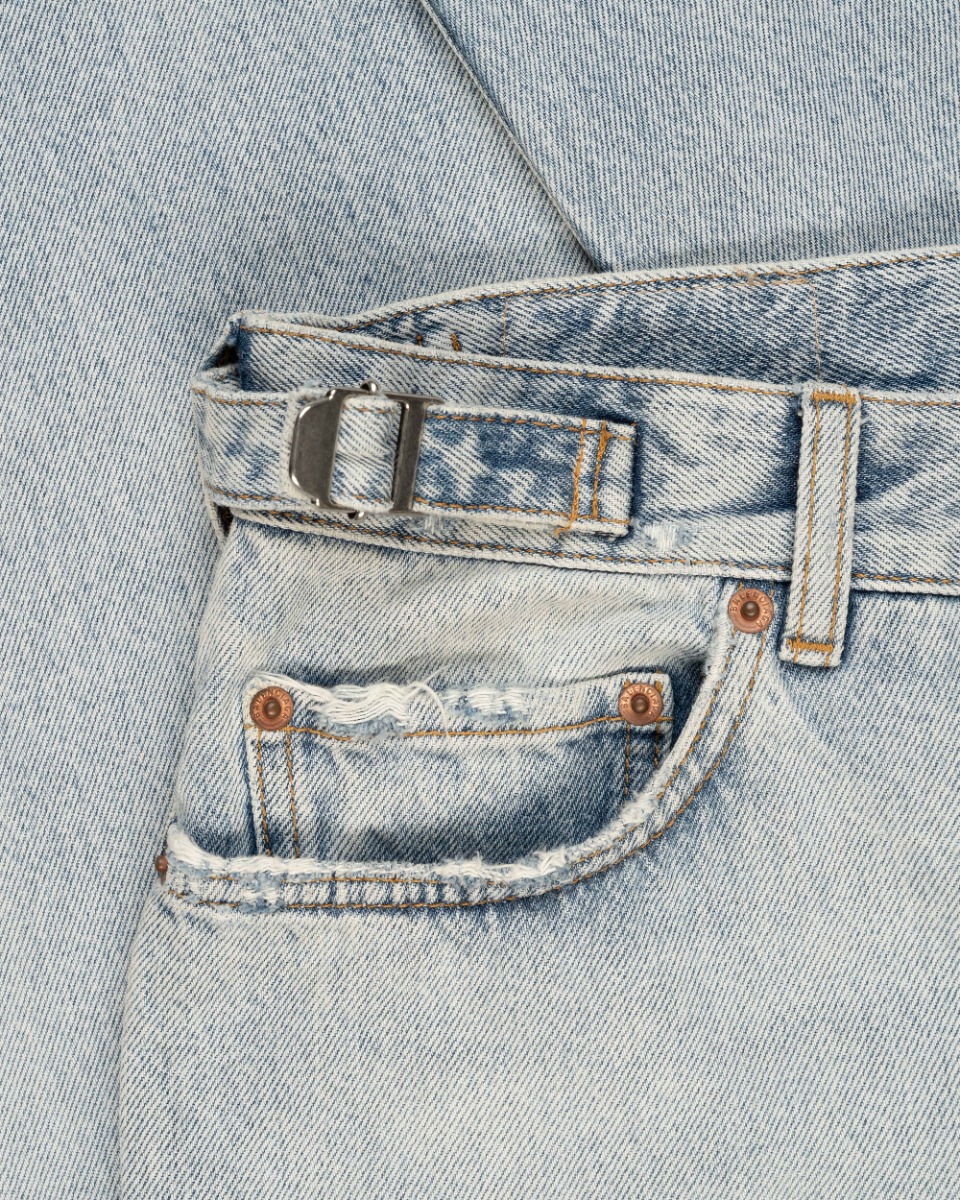 Balenciaga drop crotch waist buckled baggy denim thumbnail