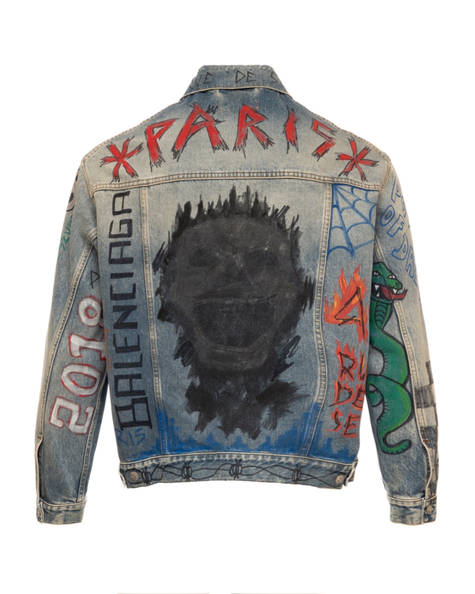 Balenciaga graffiti denim jacket thumbnail