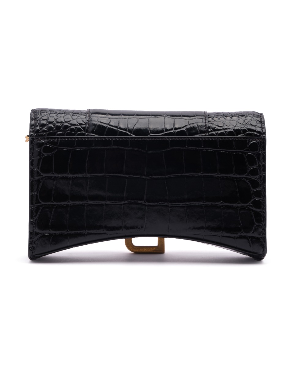Balenciaga Hourglass Wallet on Chain crocodile embossed bag thumbnail