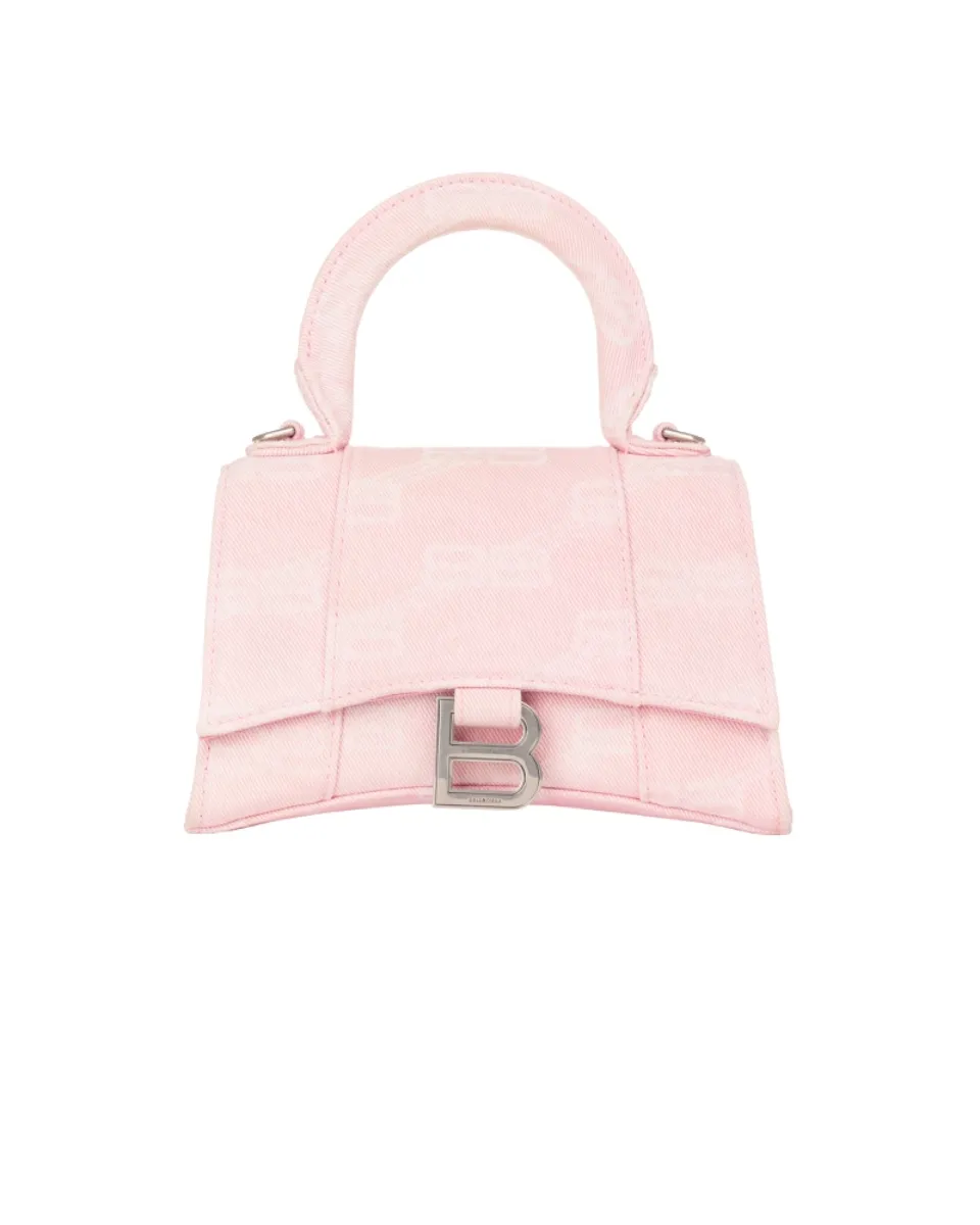 Balenciaga Hourglass XS denim pink monogram bag thumbnail