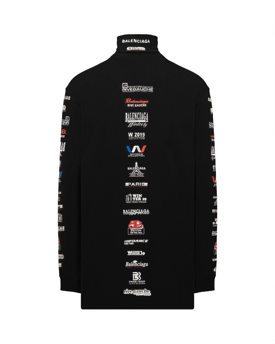 Balenciaga logo list mockneck long sleeve t-shirt thumbnail