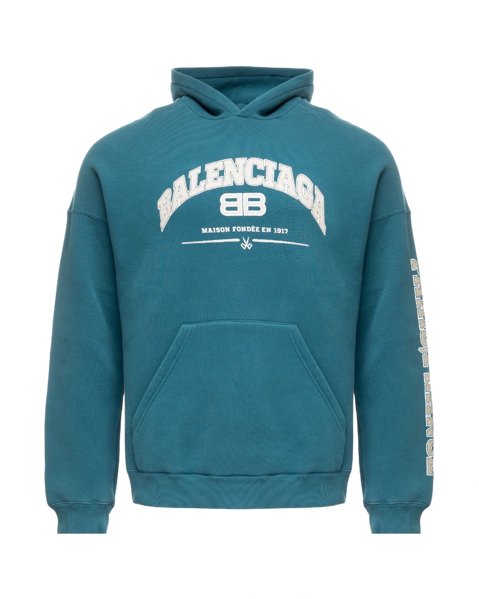 Balenciaga "Maison Fondèe En 1917" turquoise hoodie thumbnail