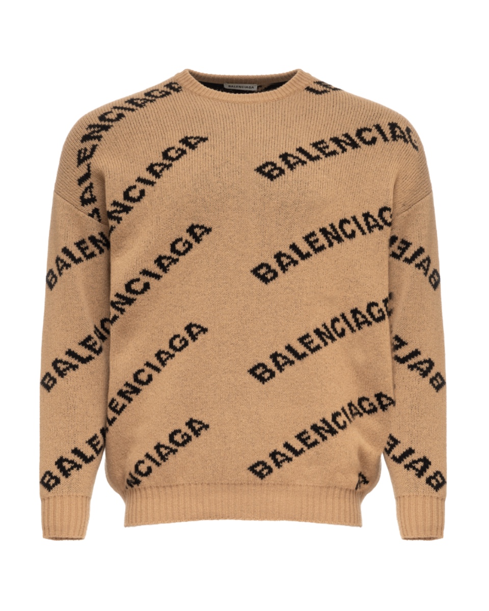 Balenciaga brown Allover logo sweater thumbnail