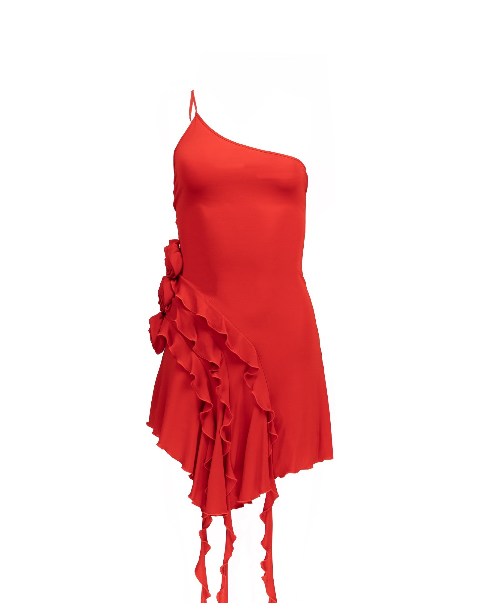 Bluemarine Floral-appliqué crepe mini dress thumbnail