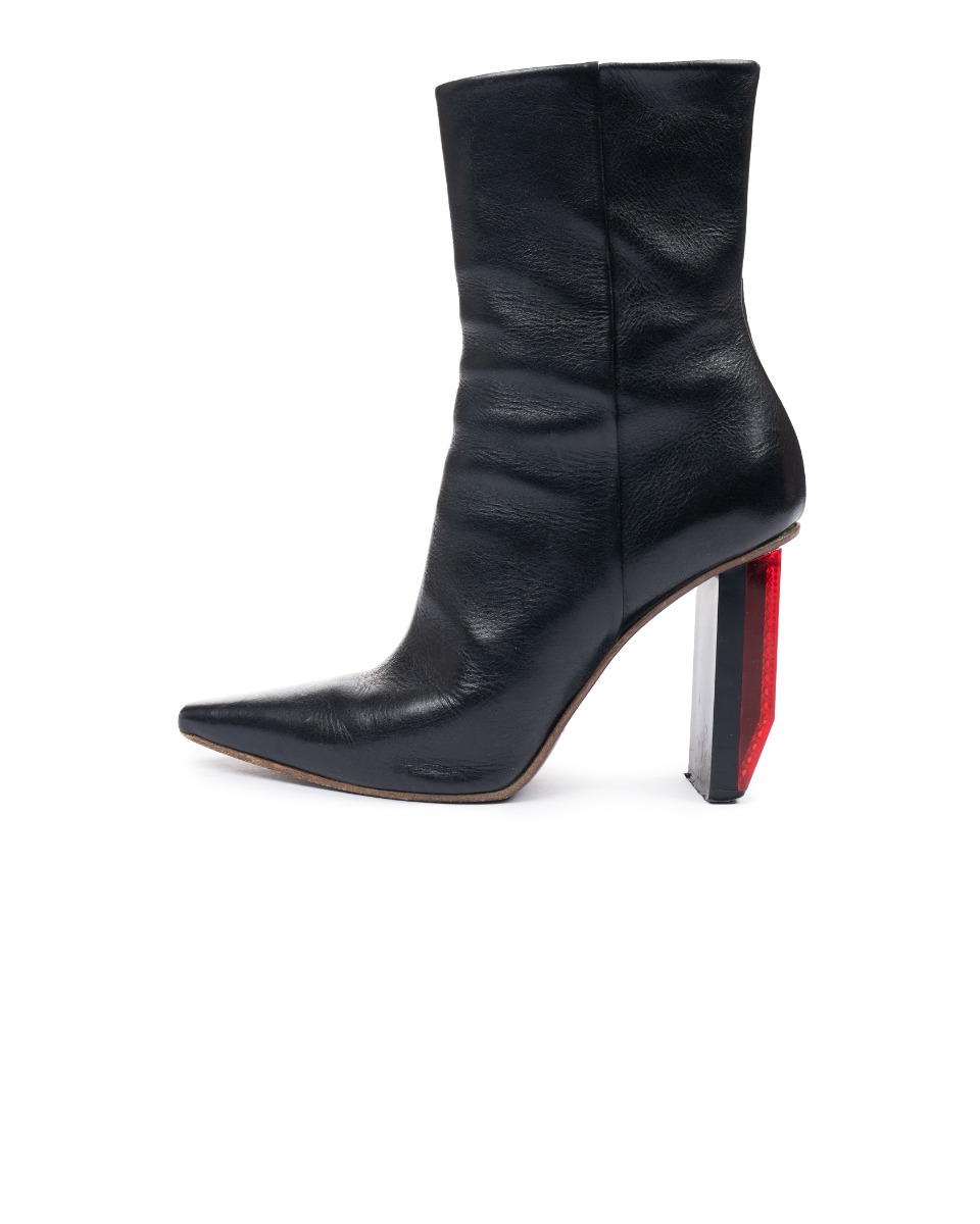 Vetements Reflector leather ankle black boots  thumbnail