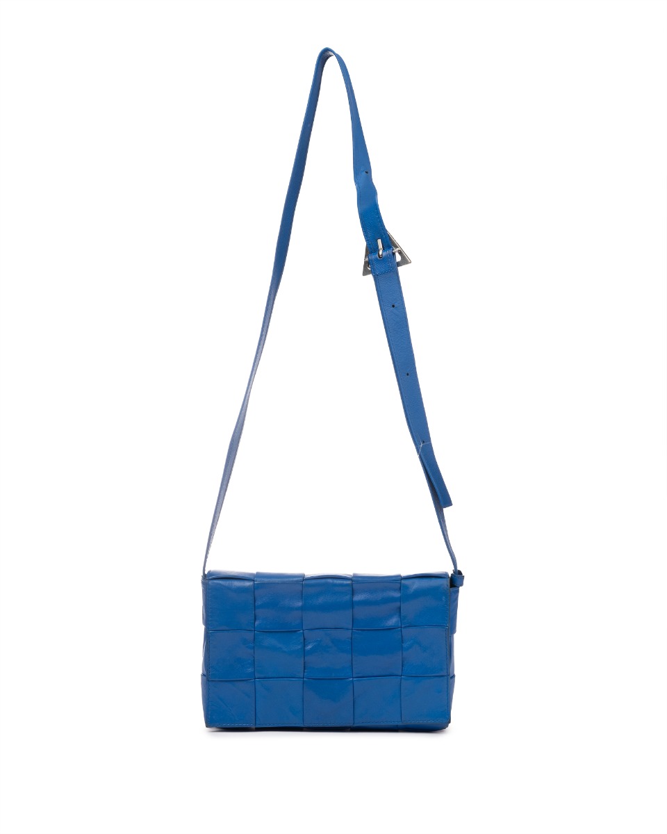 Bottega Veneta Intrecciato Cassette royal blue leather bag thumbnail