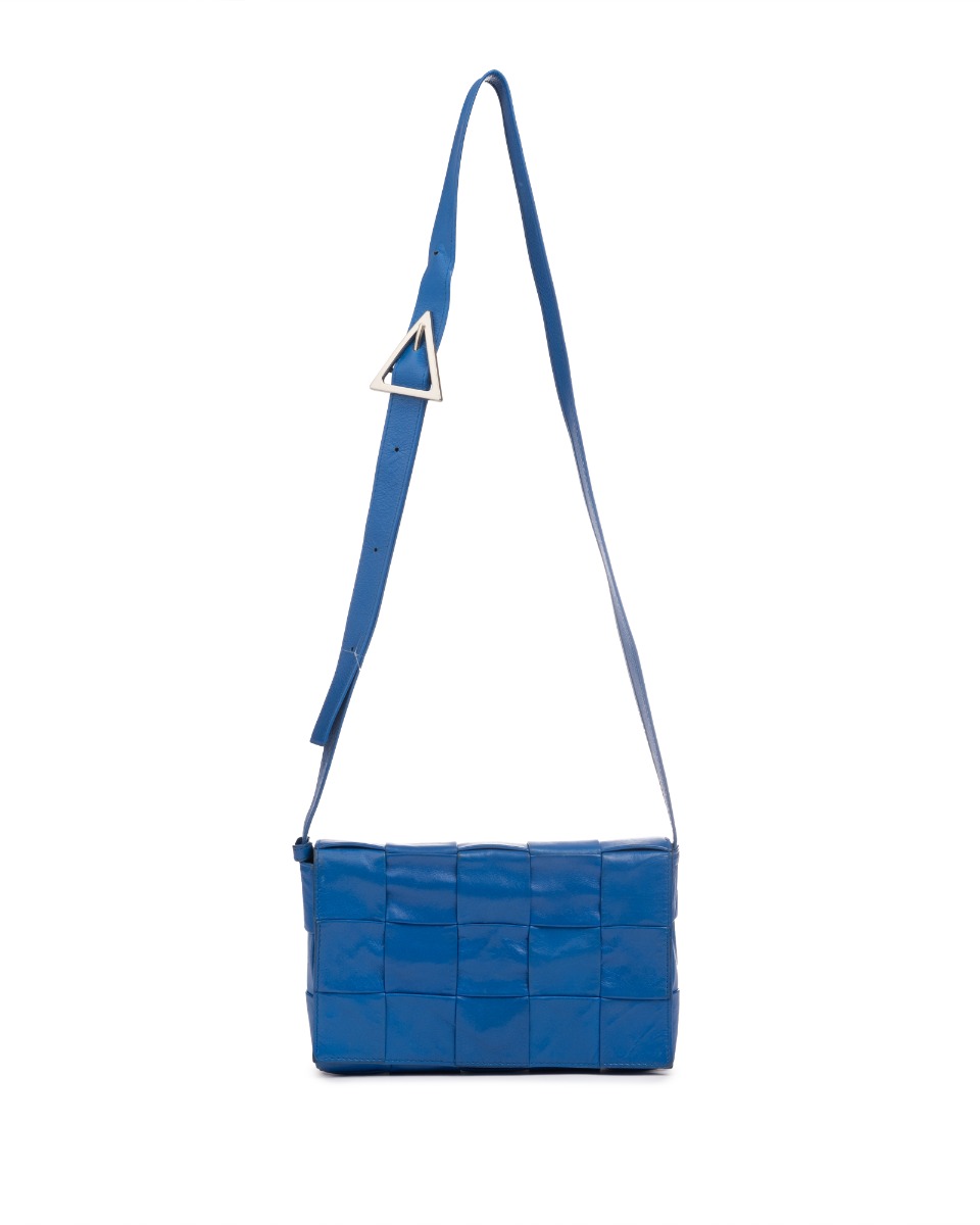 Bottega Veneta Intrecciato Cassette royal blue leather bag thumbnail