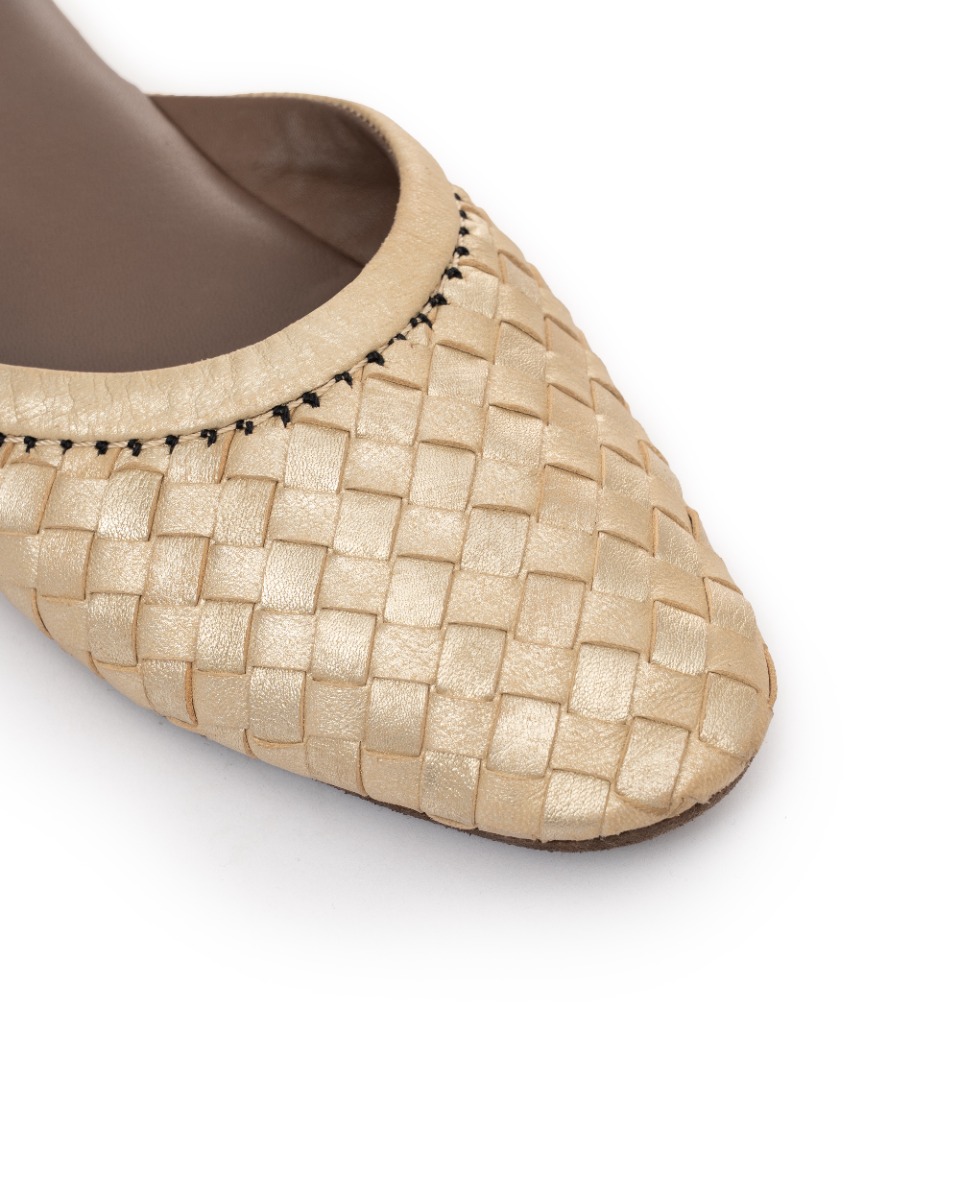 Bottega Veneta Intrecciato metallic leather moccasine mules thumbnail