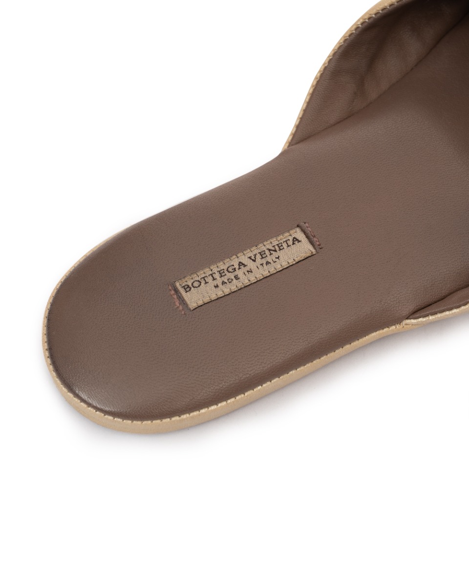 Bottega Veneta Intrecciato metallic leather moccasine mules thumbnail