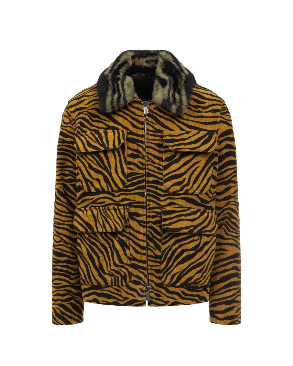 Bottega Veneta lamb shearing zebra pattern jacket thumbnail