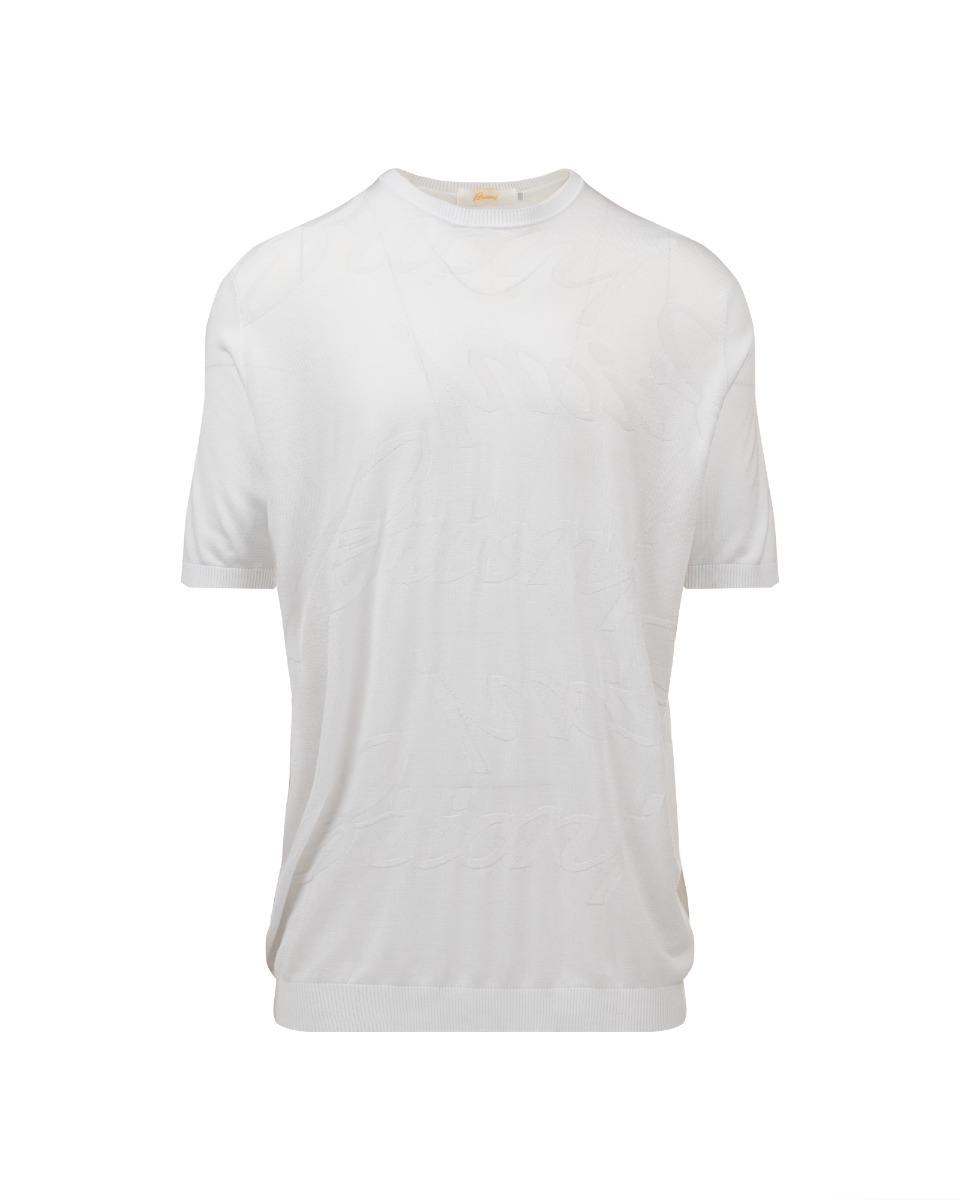 Brioni silk knitted logo t-shirt thumbnail
