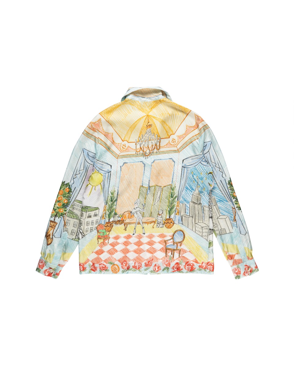 Casablanca "L'Appartement De Reve" Cuban collar button-up silk shirt thumbnail