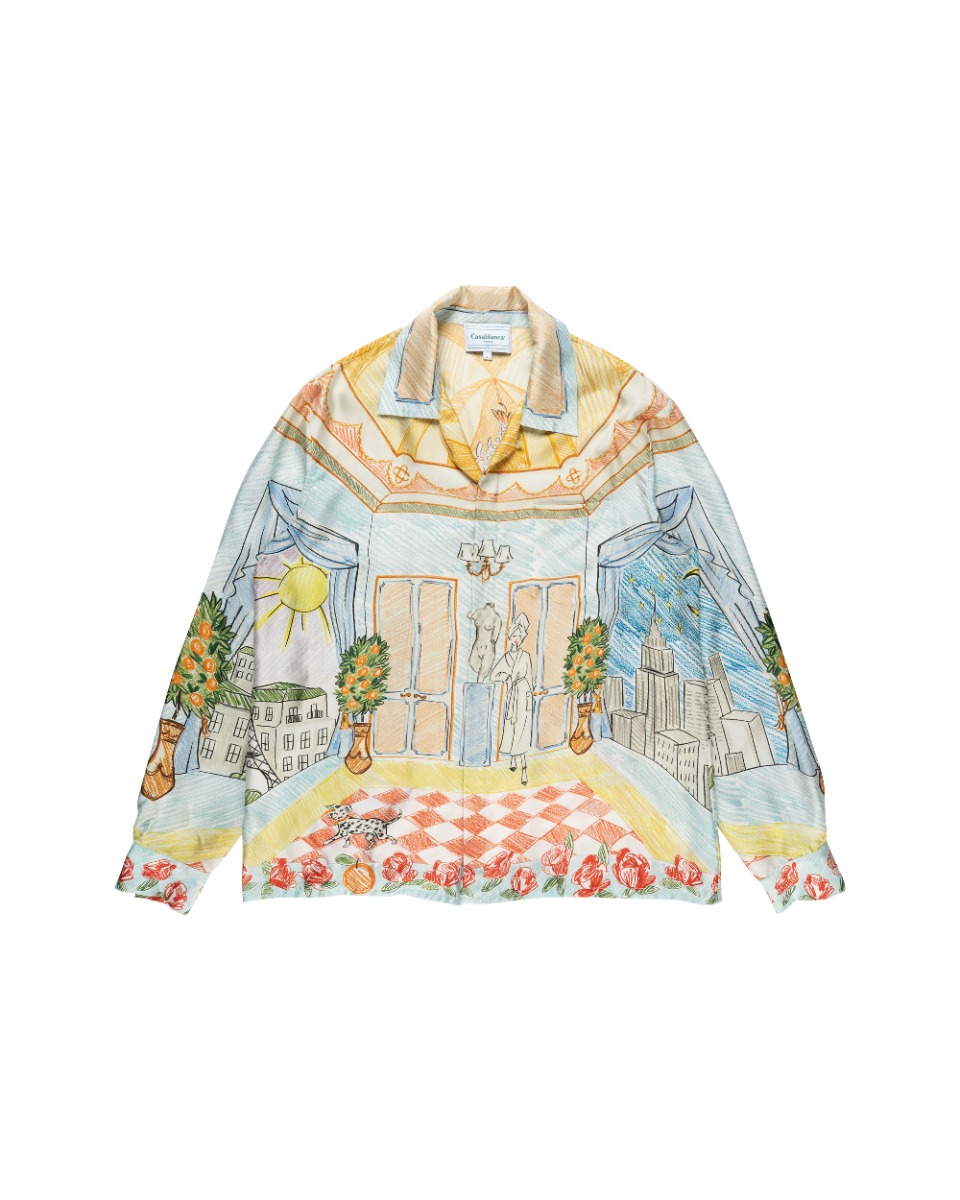 Casablanca "L'Appartement De Reve" Cuban collar button-up silk shirt thumbnail