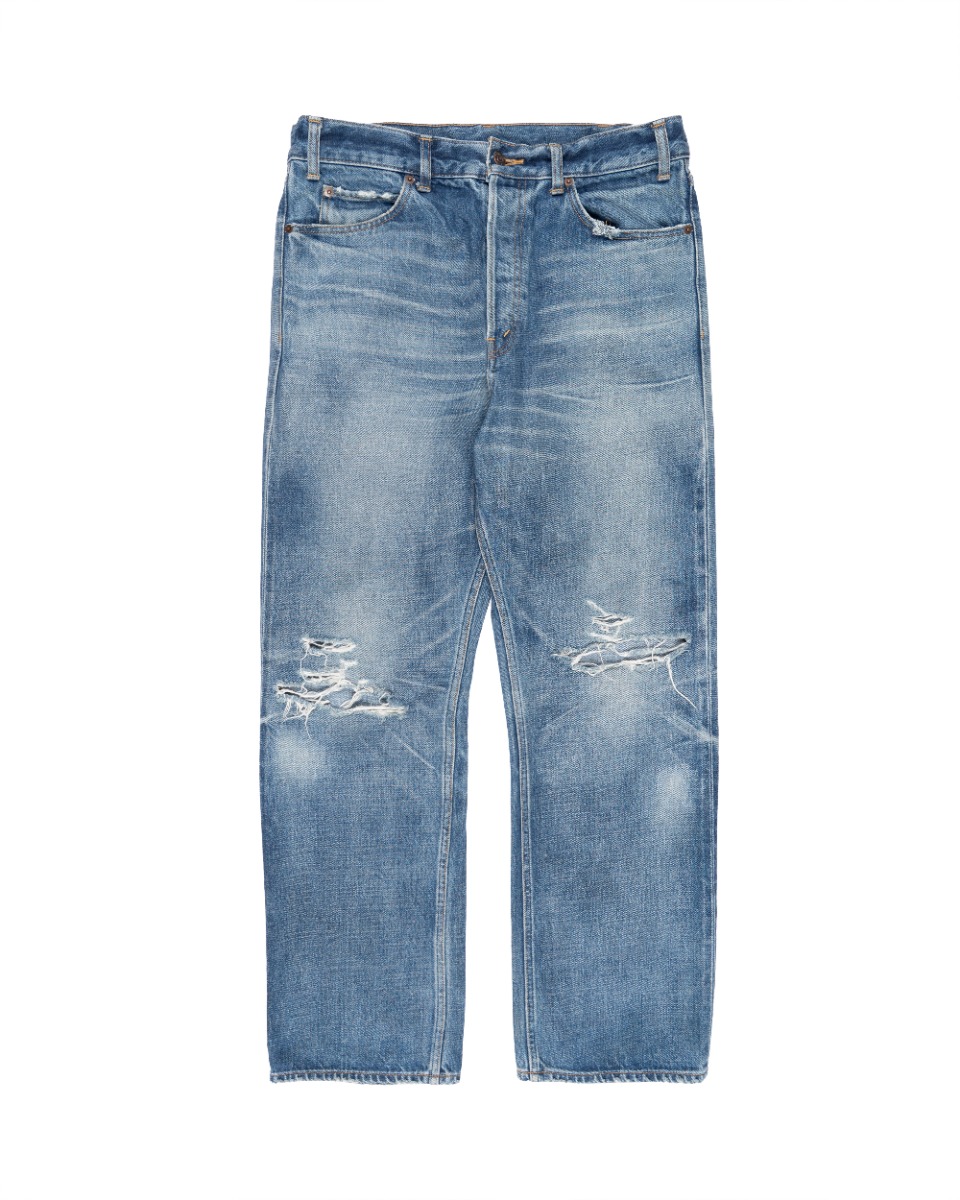 Celine Indigo thrashed blowout denim pants thumbnail