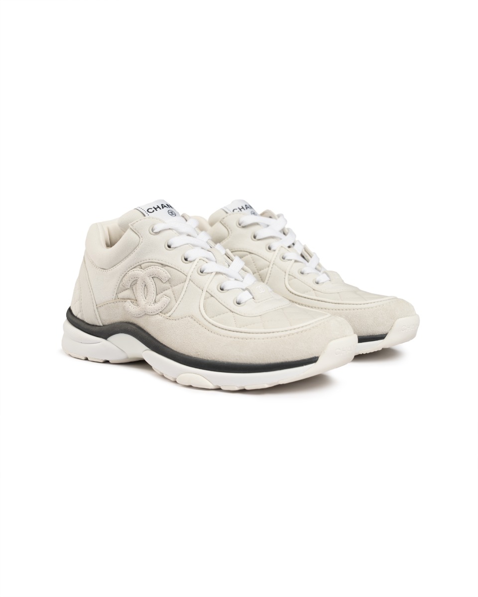 Chanel "CC" logo suede runner sneakers thumbnail