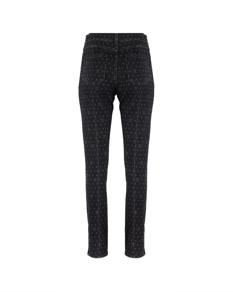 Chanel "CC" polka dot monogram slim jeans thumbnail