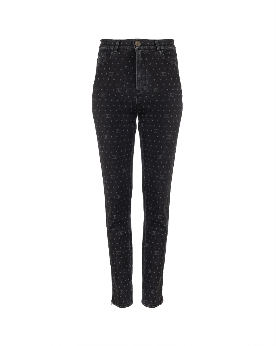 Chanel "CC" polka dot monogram slim jeans thumbnail