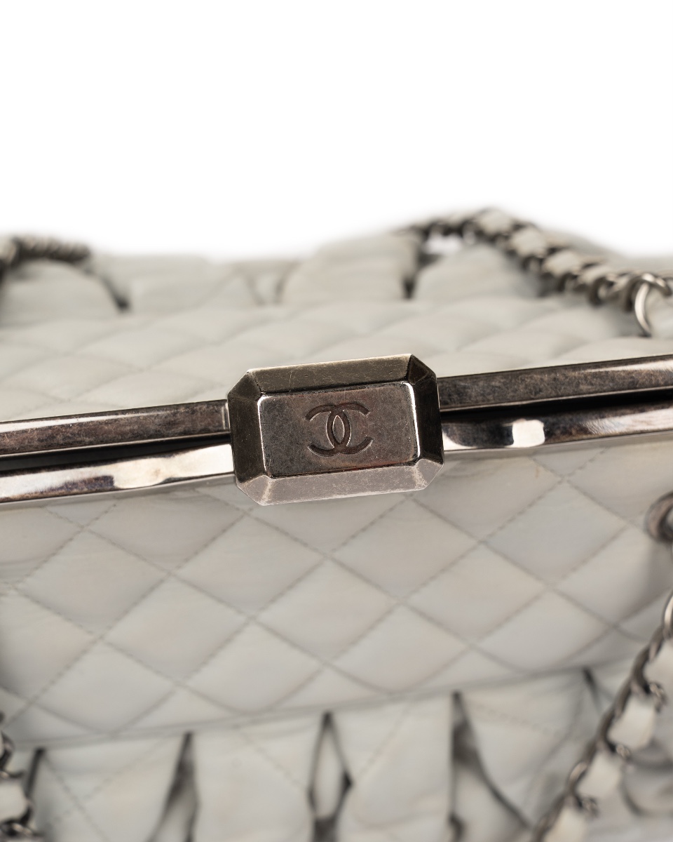 Chanel Chic Frame quilted light grey bag thumbnail