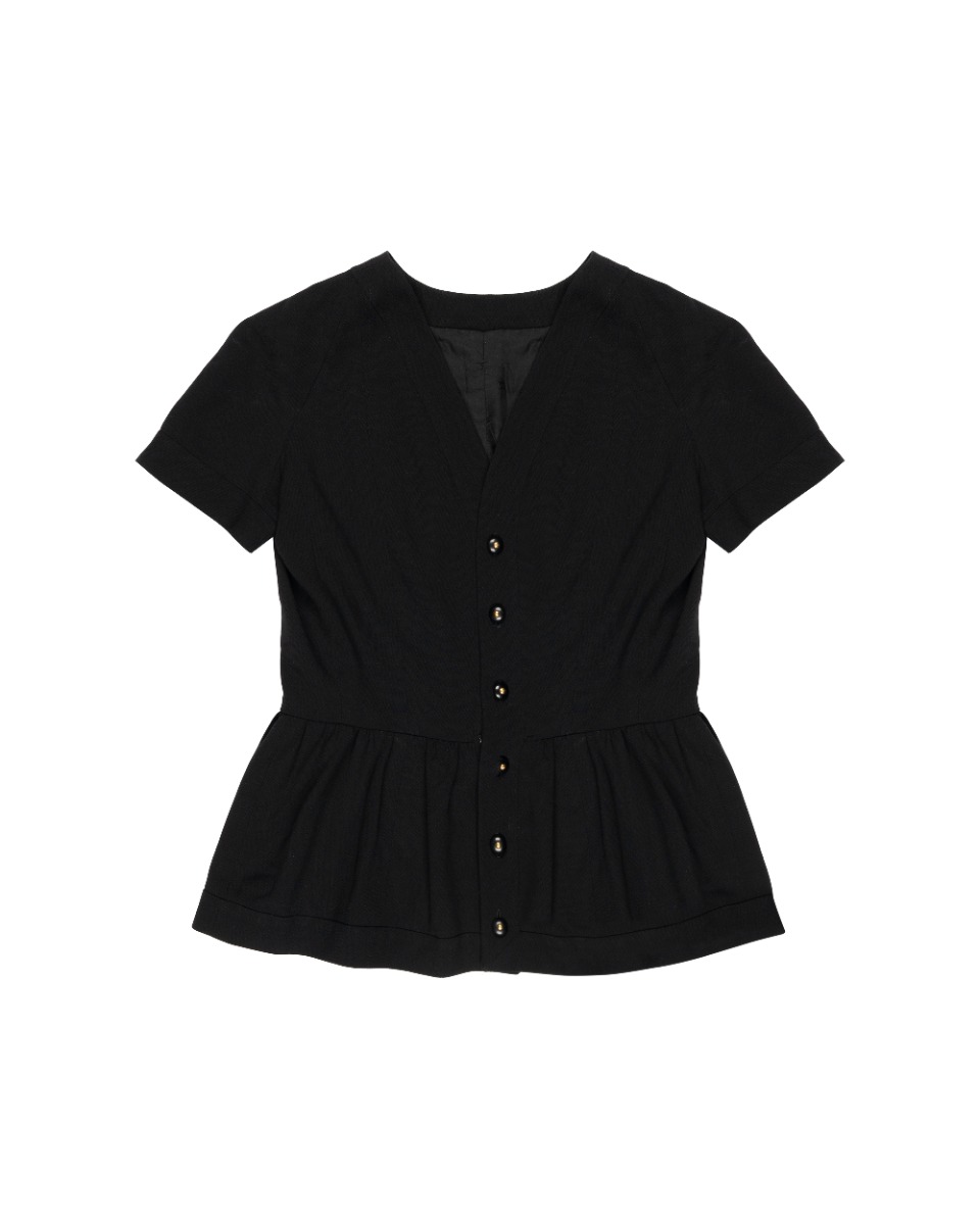 Chanel front pocket pleated blouse top thumbnail