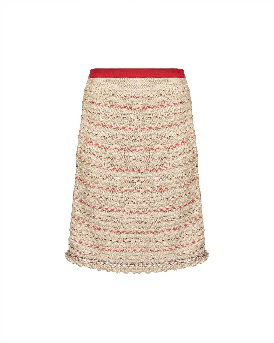 Chanel mark beige glitter "CC" logo skirt thumbnail