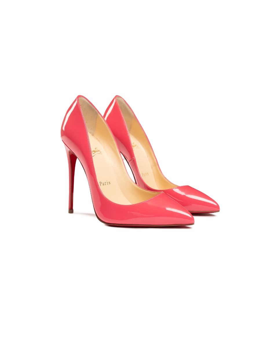 Christian Louboutin Pigalle 120 patent leather hot pink heels thumbnail