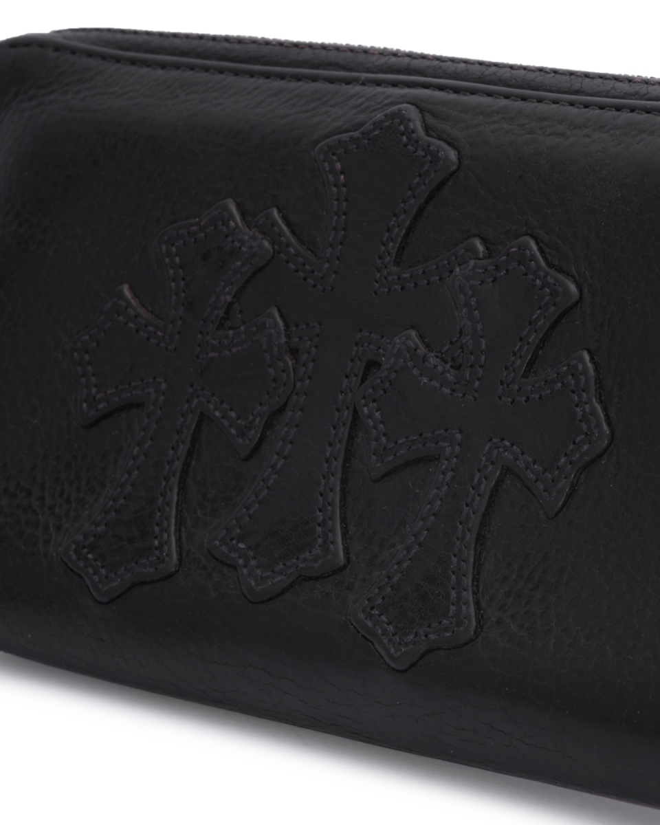 Chrome Hearts cross long black leather wallet thumbnail