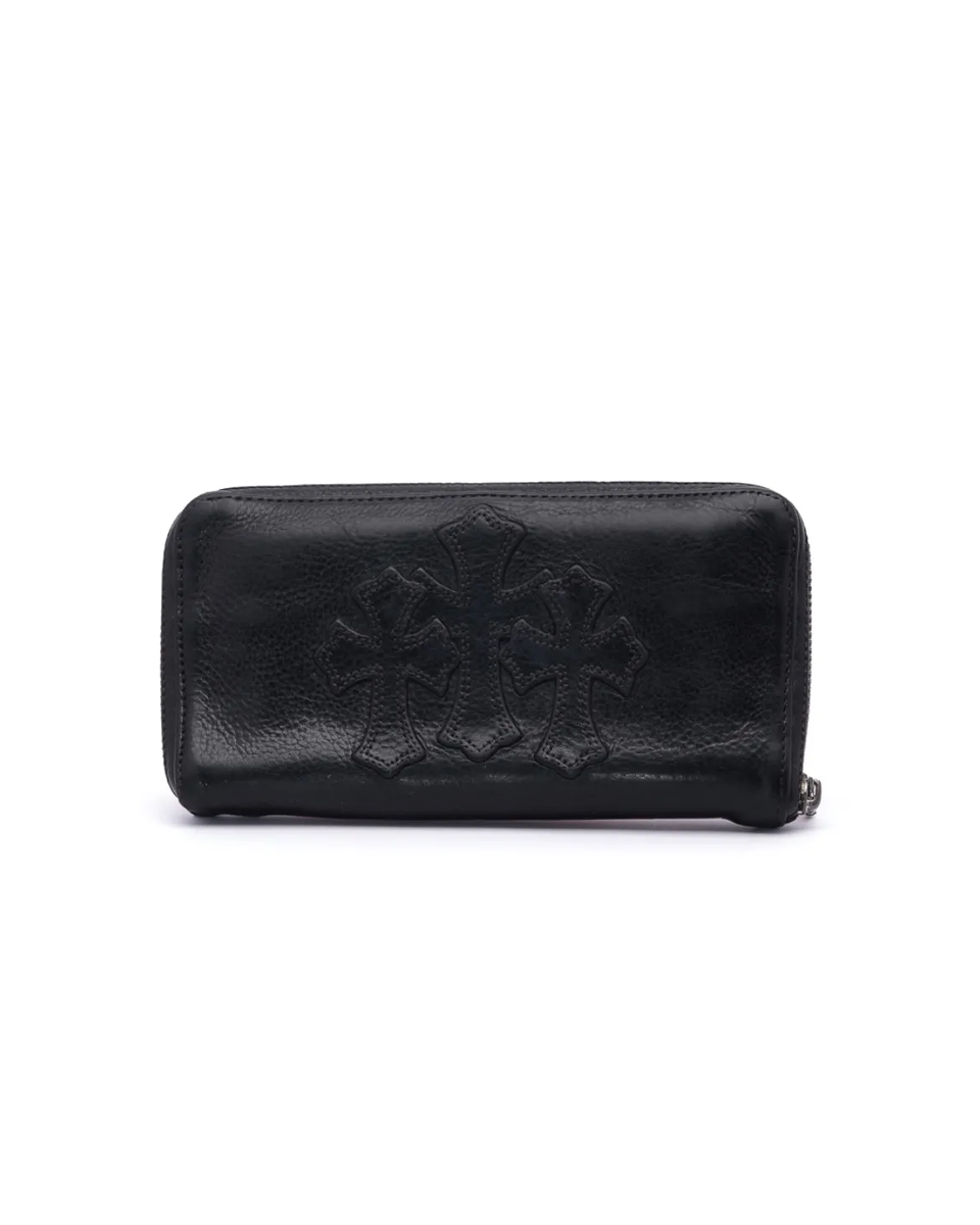 Chrome Hearts cross long black leather wallet thumbnail
