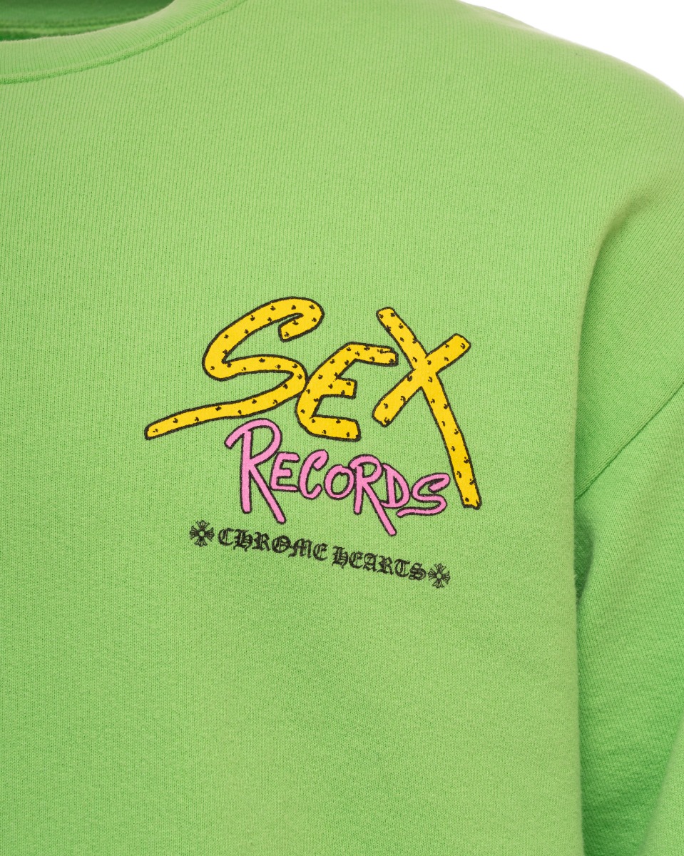 Chrome Hearts Matty Boy "Sex Records" green crewneck sweatshirt thumbnail