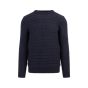 Raf Simons "RIOT! RIOT! RIOT!" cable woven navy crewneck sweater