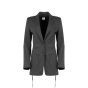 Ann Demeulemeester laced grey elongated blazer jacket