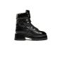 Chanel crumpled patent lambskin combat boots