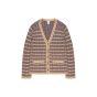 Dries Van Noten geometric rib purple cardigan sweater