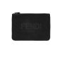 Fendi Vitello Grace canvas logo black clutch bag
