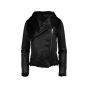 Helmut Lang rabbit fur/lamb leather hooded jacket