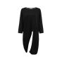 Jil Sander black asymmetric overlap sweater